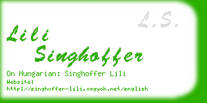 lili singhoffer business card